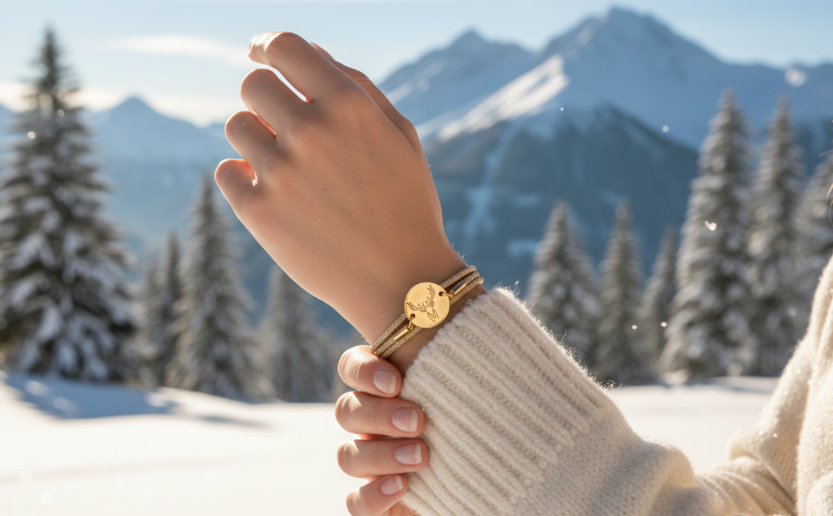 Hirsch Gold Winterarmband mit Magnetverschluss