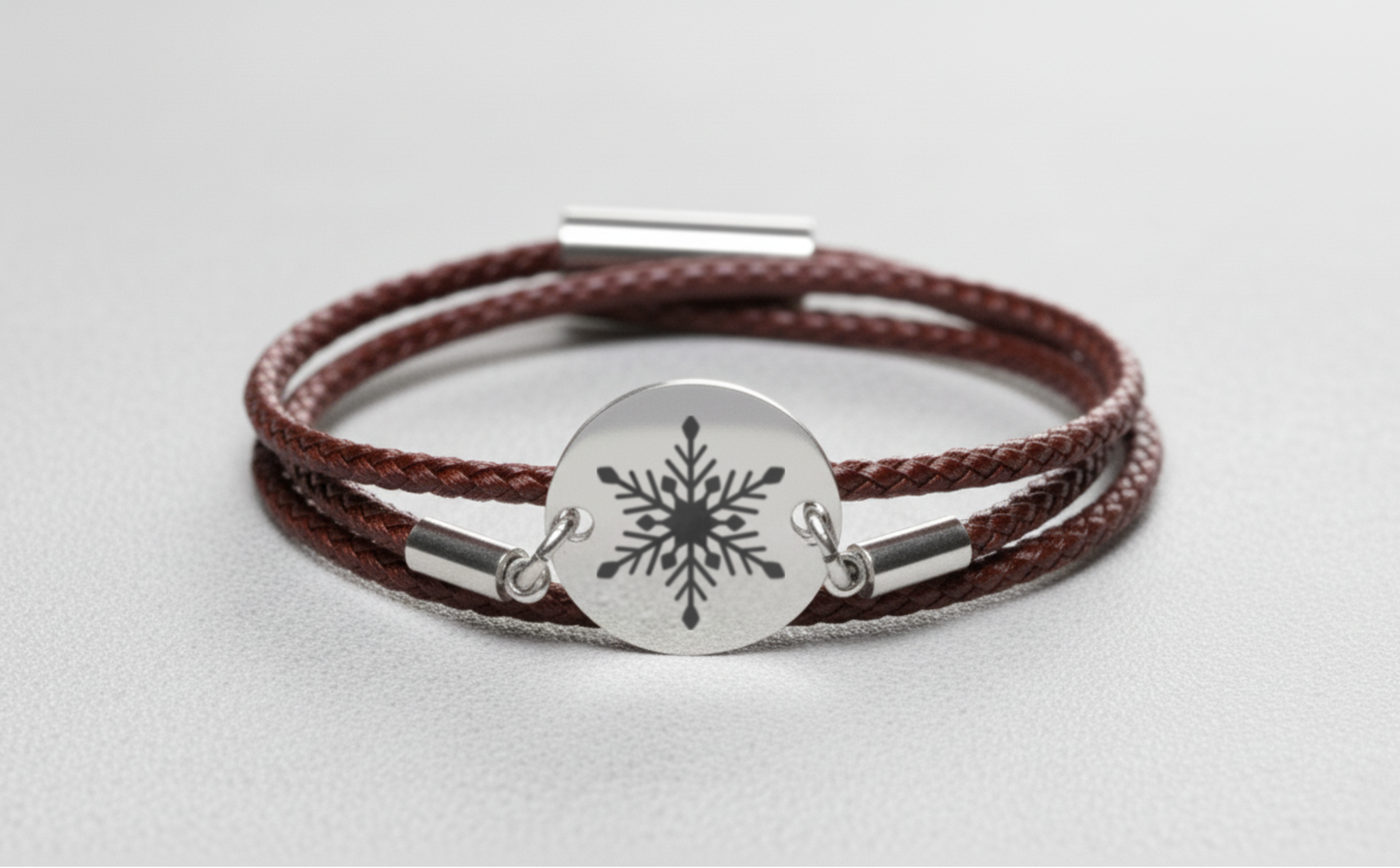 Schneeflocke Silber Winterarmband mit Magnetverschluss