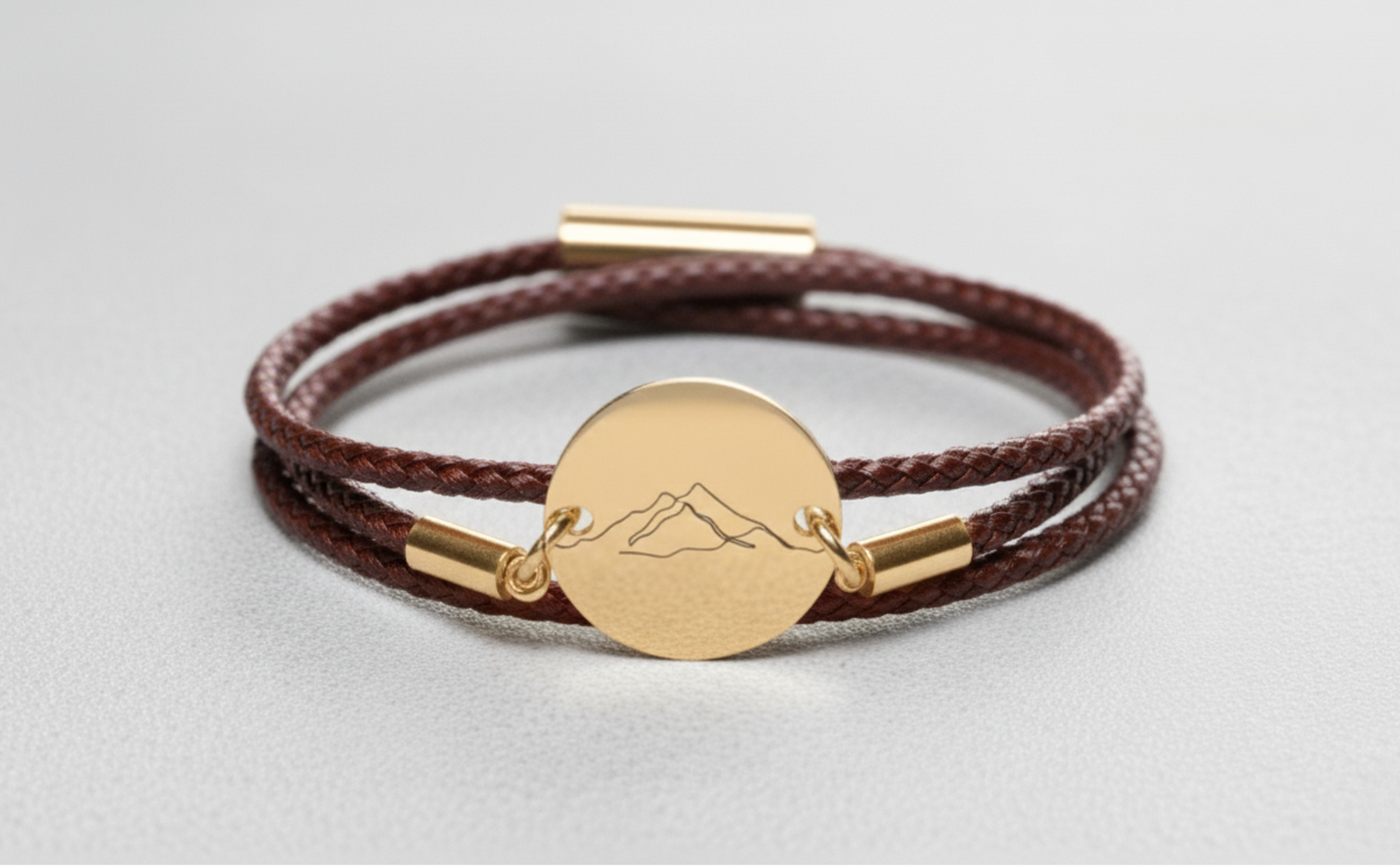 Berge Gold Trachtenarmband mit Magnetverschluss