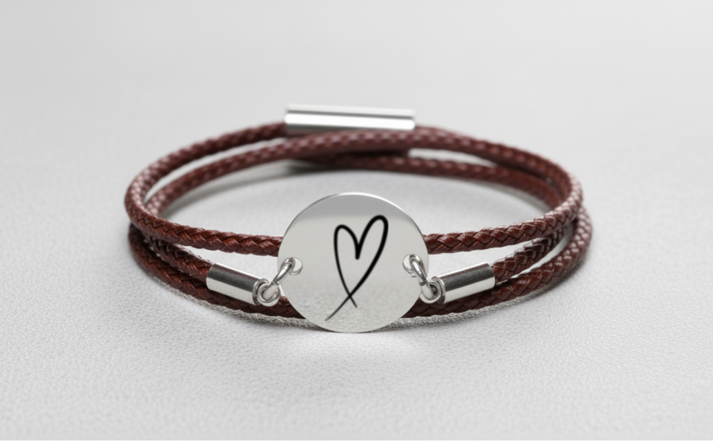 Herz Silber Trachtenarmband mit Magnetverschluss