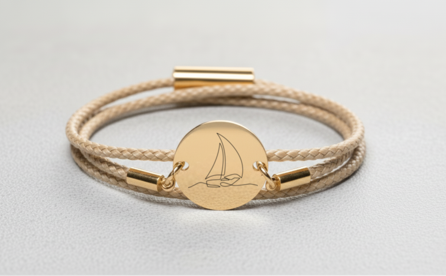 Segelboot Gold Trachtenarmband mit Magnetverschluss
