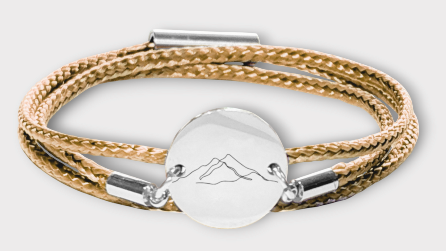 Berge Silber Trachtenarmband mit Magnetverschluss
