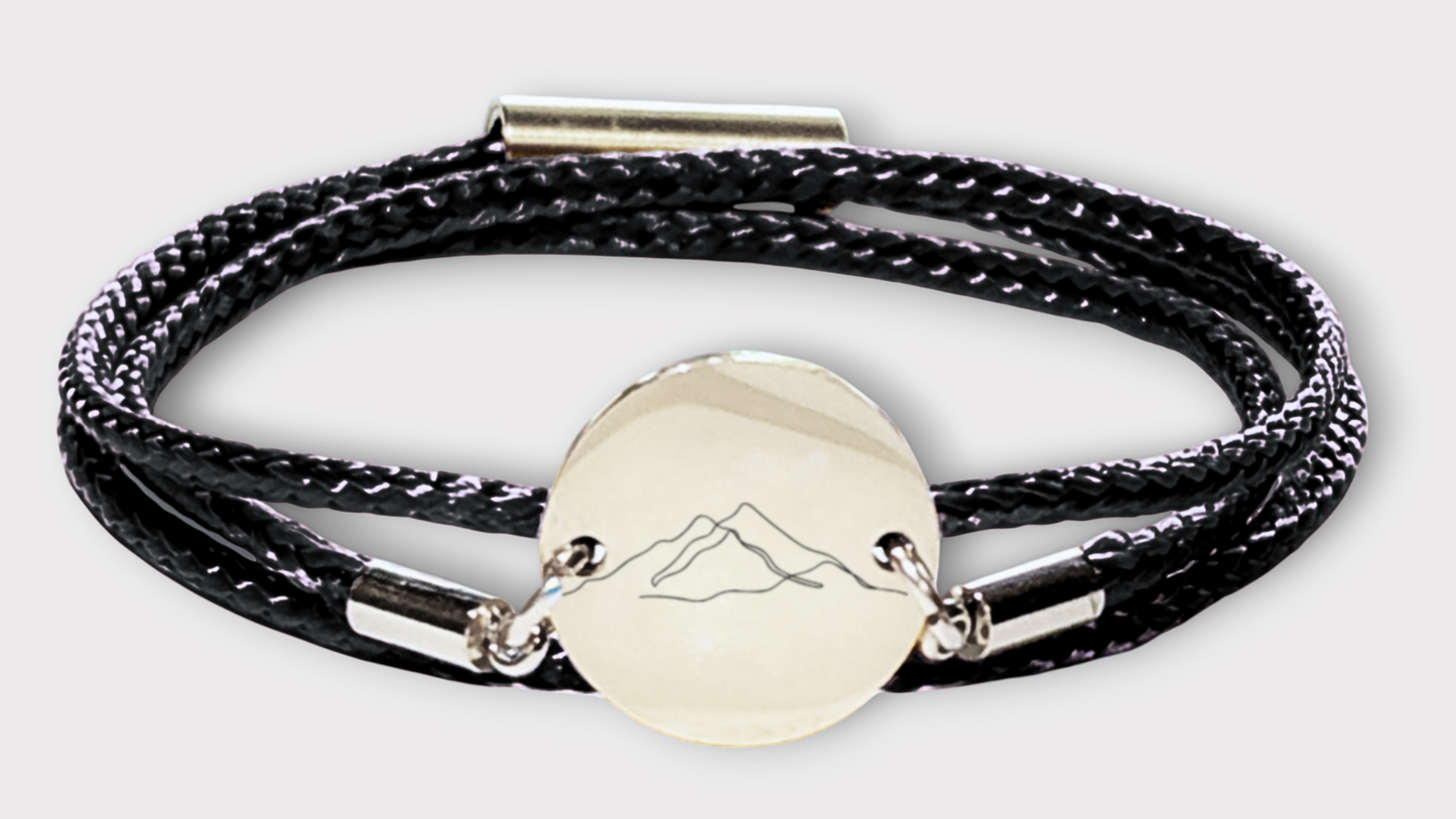 Berge Silber Trachtenarmband mit Magnetverschluss