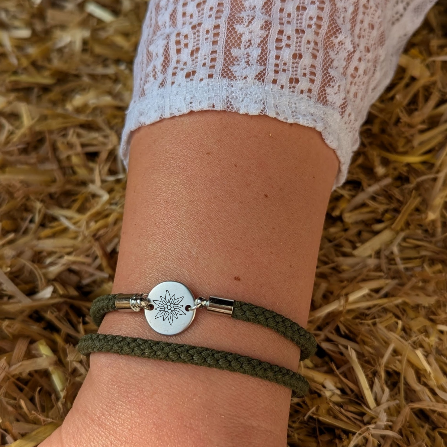 Edelweiss Trachtenarmband mit Magnetverschluss