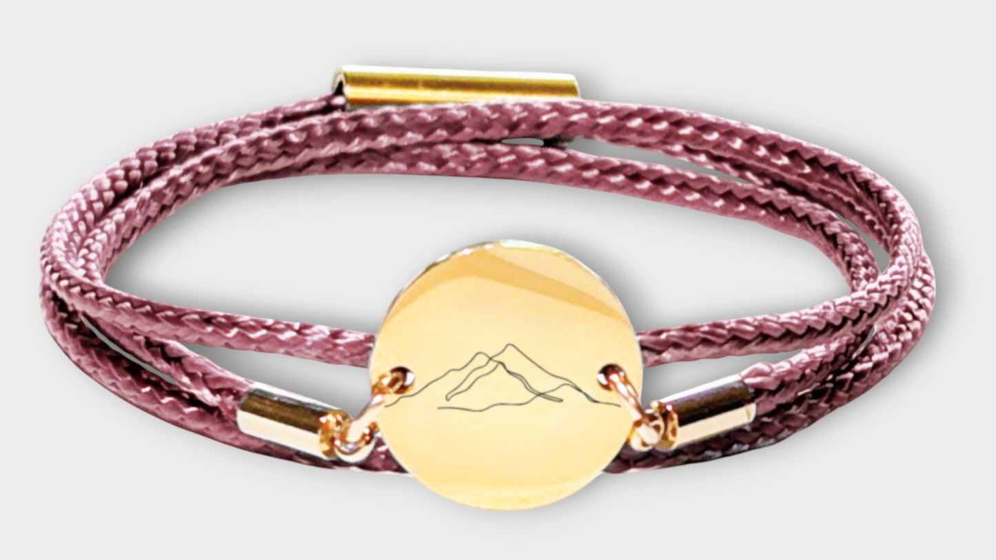 Berge Gold Trachtenarmband mit Magnetverschluss