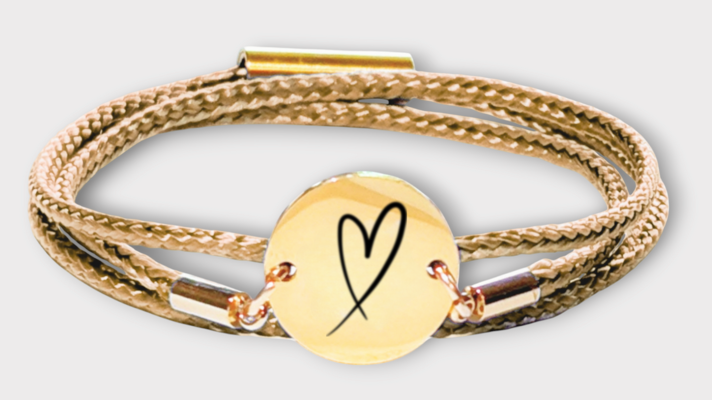Herz Gold Trachtenarmband mit Magnetverschluss