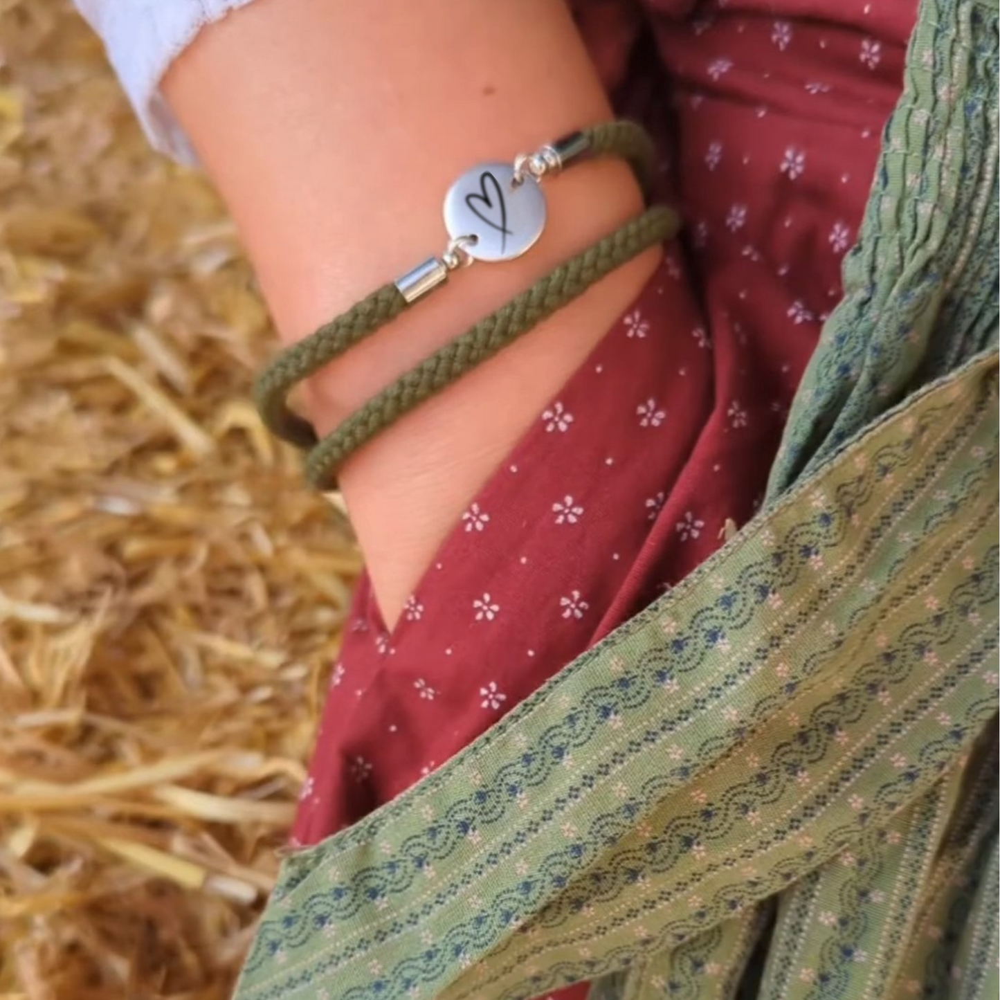 Herz Trachtenarmband mit Magnetverschluss