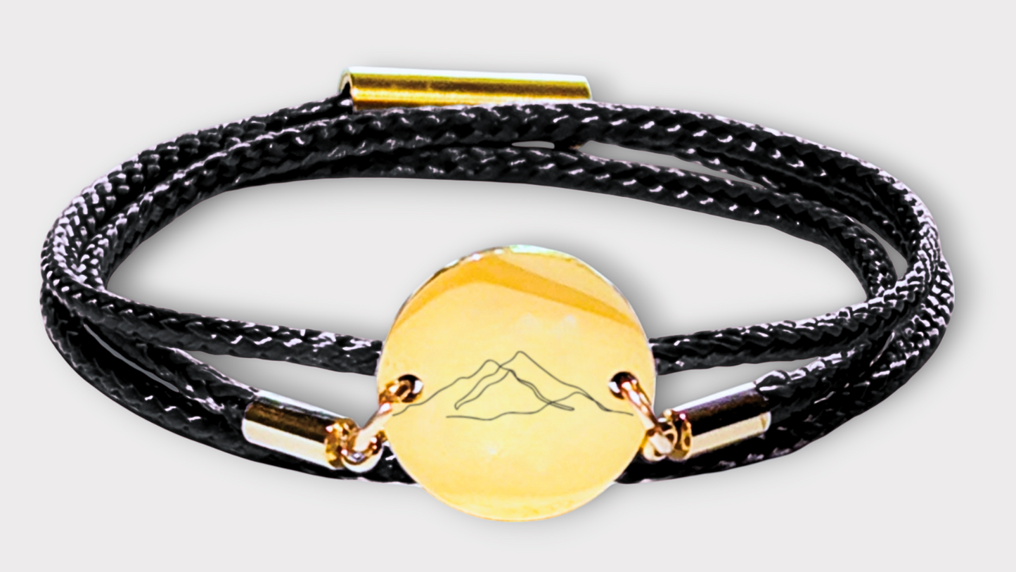 Berge Gold Trachtenarmband mit Magnetverschluss