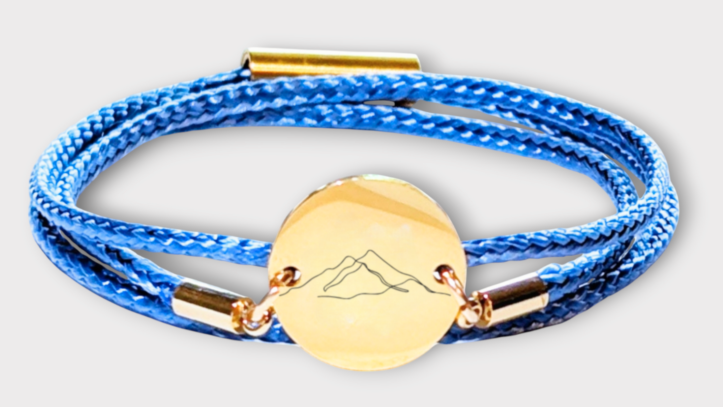Berge Gold Trachtenarmband mit Magnetverschluss