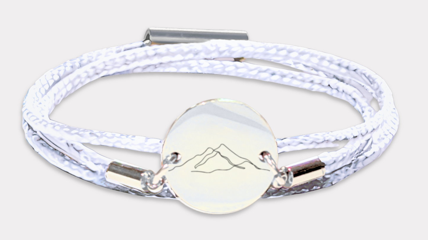 Berge Silber Trachtenarmband mit Magnetverschluss