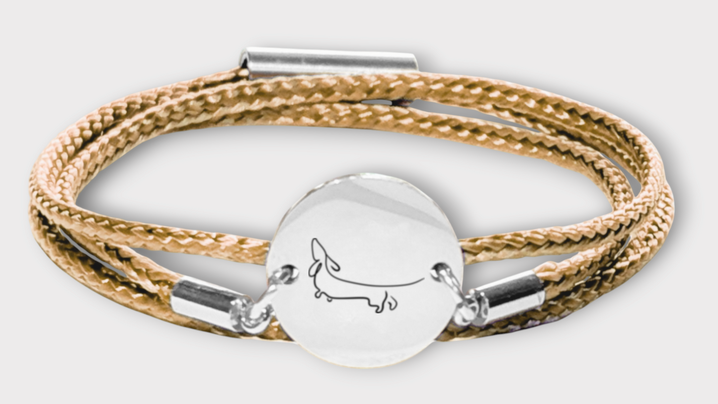 Dackel Silber Trachtenarmband mit Magnetverschluss