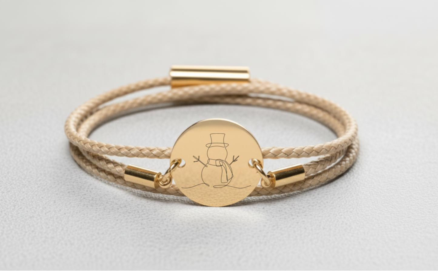 Schneemann Gold Winterarmband mit Magnetverschluss