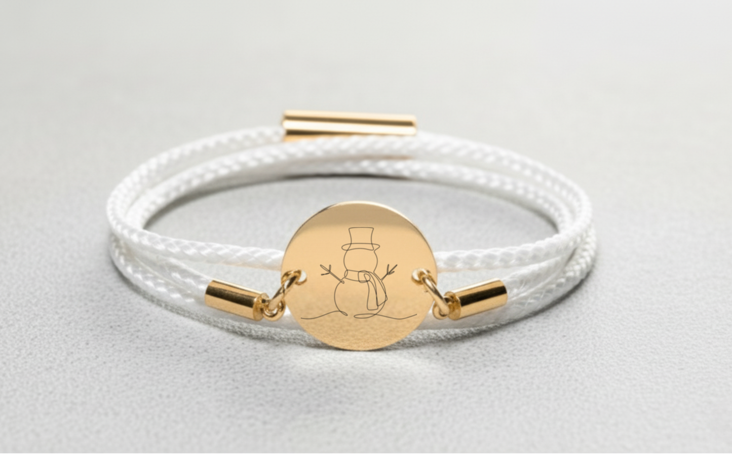 Schneemann Gold Winterarmband mit Magnetverschluss