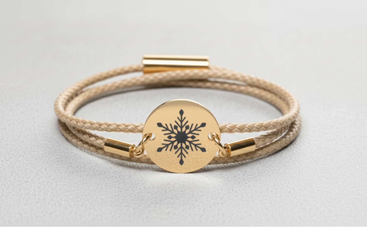 Schneeflocke Gold Winterarmband mit Magnetverschluss