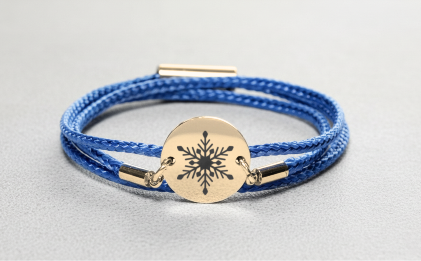 Schneeflocke Gold Winterarmband mit Magnetverschluss