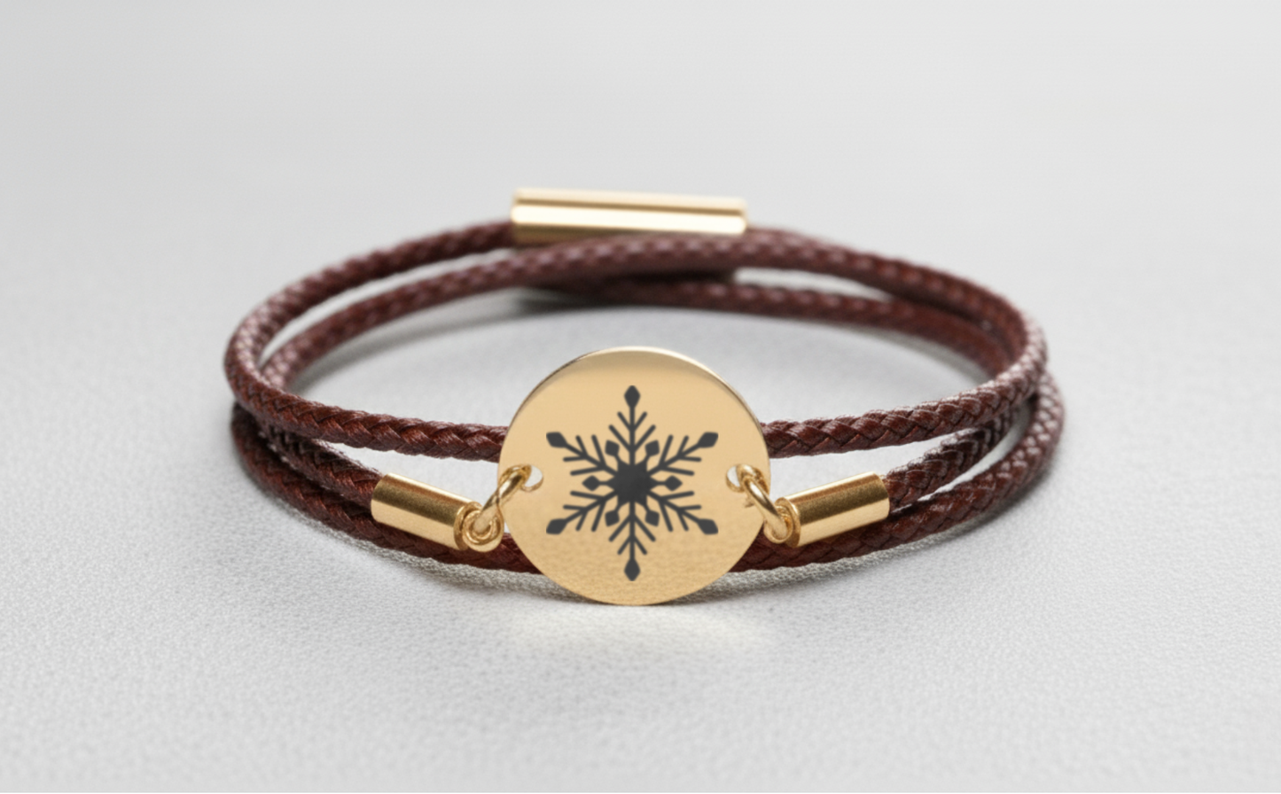 Schneeflocke Gold Winterarmband mit Magnetverschluss