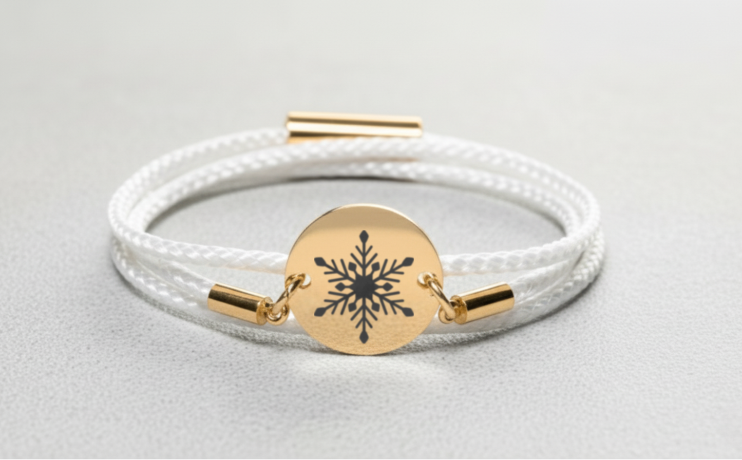 Schneeflocke Gold Winterarmband mit Magnetverschluss