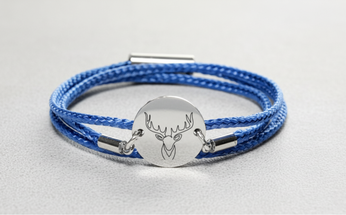 Hirsch Silber Winterarmband mit Magnetverschluss