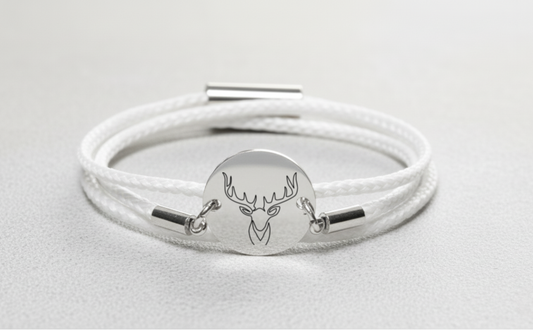 Hirsch Silber Winterarmband mit Magnetverschluss