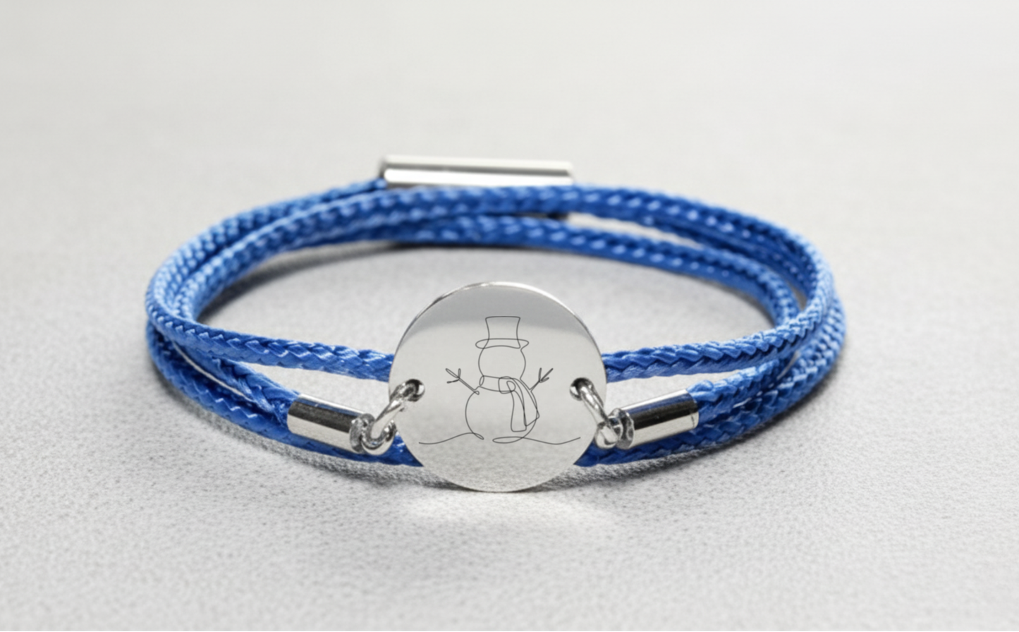 Schneemann Silber Winterarmband mit Magnetverschluss