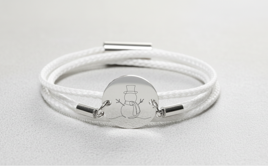 Schneemann Silber Winterarmband mit Magnetverschluss