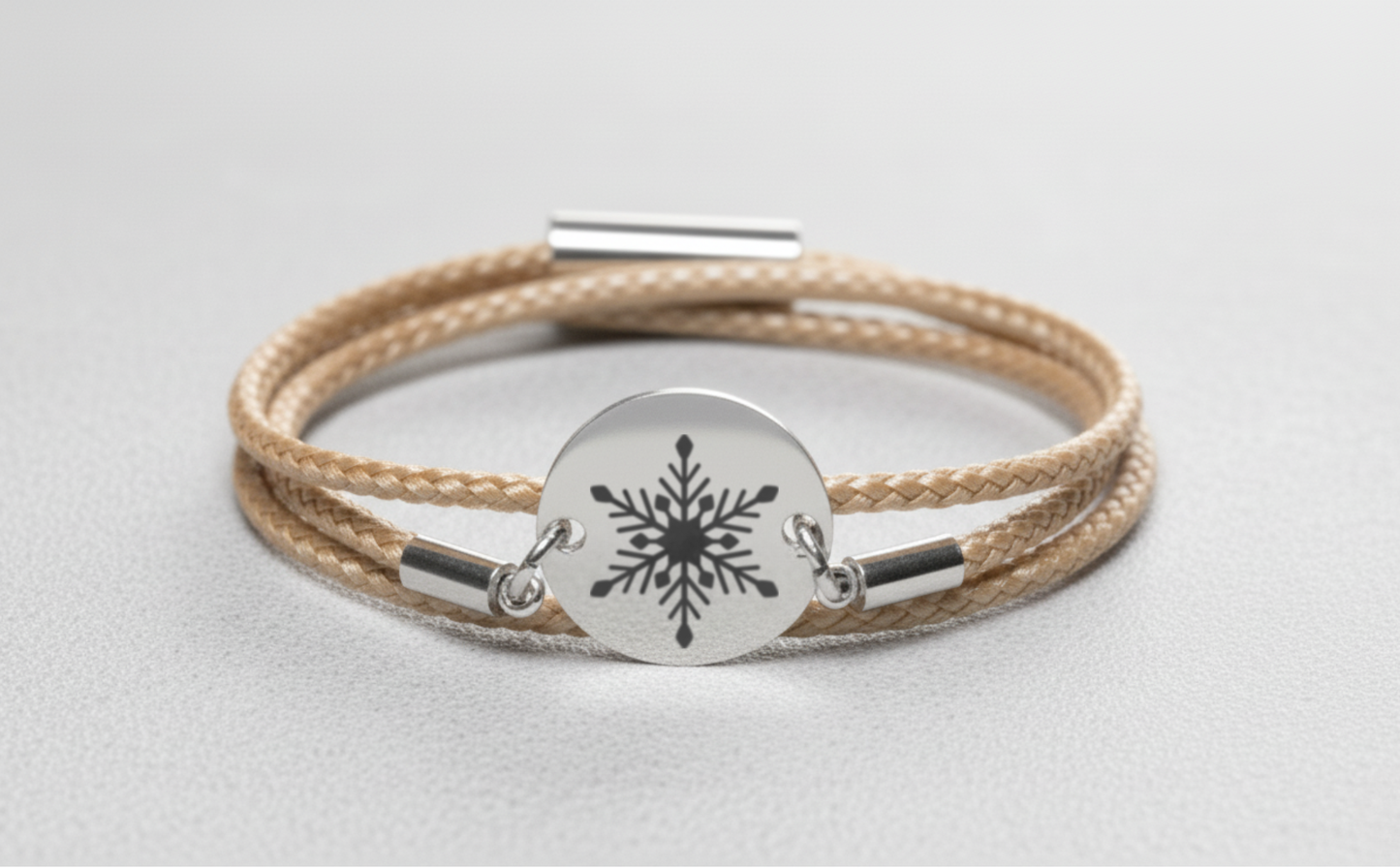 Schneeflocke Silber Winterarmband mit Magnetverschluss