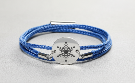 Schneeflocke Silber Winterarmband mit Magnetverschluss