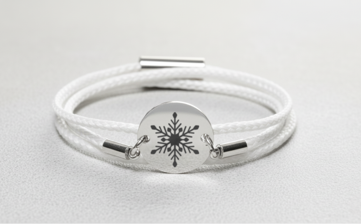 Schneeflocke Silber Winterarmband mit Magnetverschluss