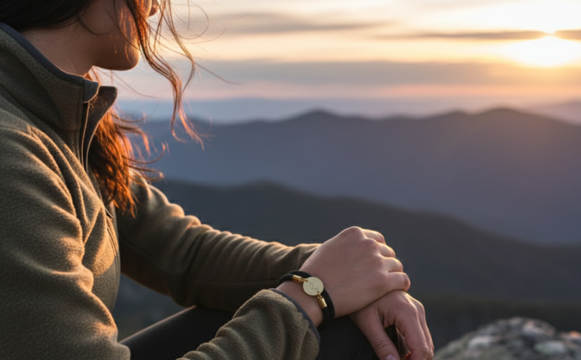 Berge Gold Trachtenarmband mit Magnetverschluss