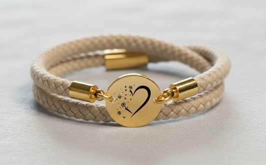Herz im Schee Gold Winterarmband mit Magnetverschluss