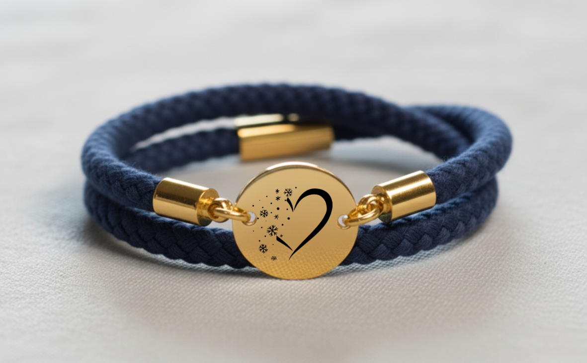 Herz im Schee Gold Winterarmband mit Magnetverschluss