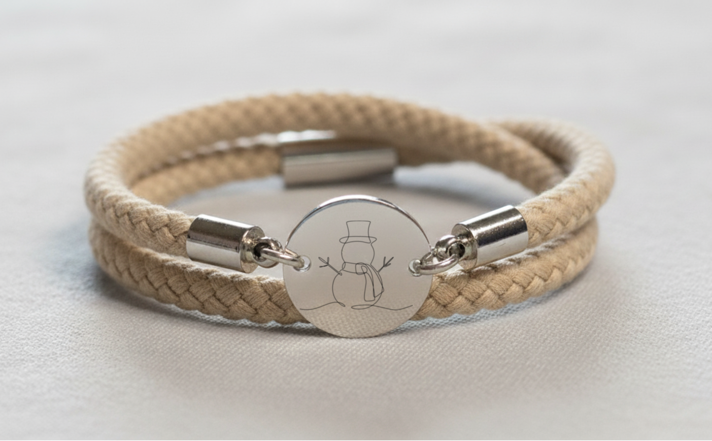 Schneemann Winterarmband mit Magnetverschluss