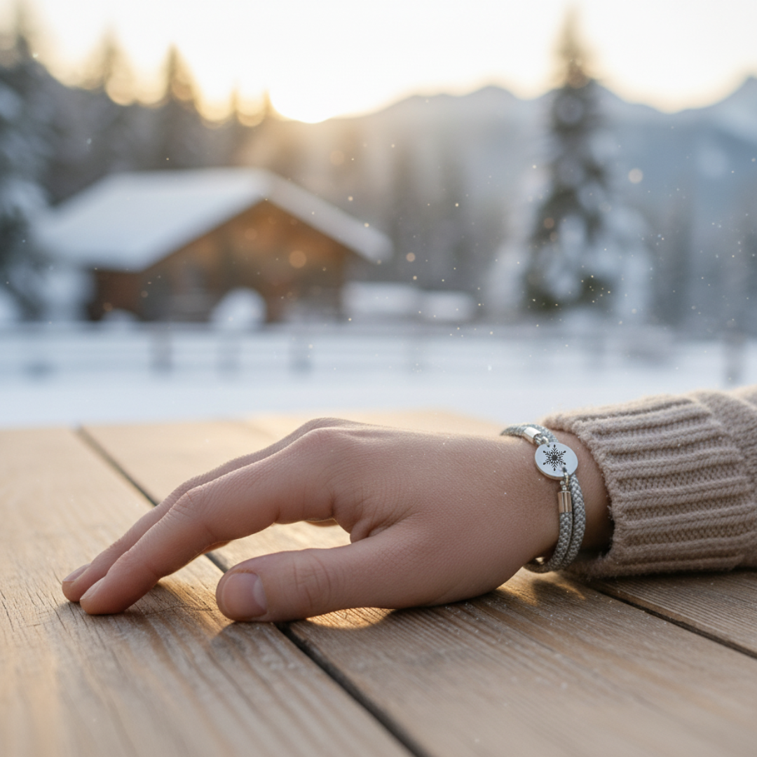 Schneeflocke Winterarmband mit Magnetverschluss