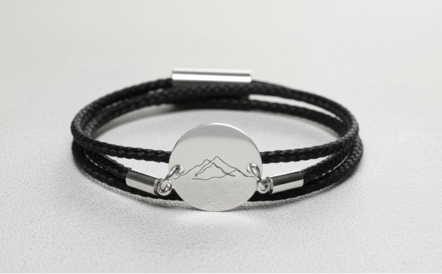 Berge Silber Trachtenarmband mit Magnetverschluss