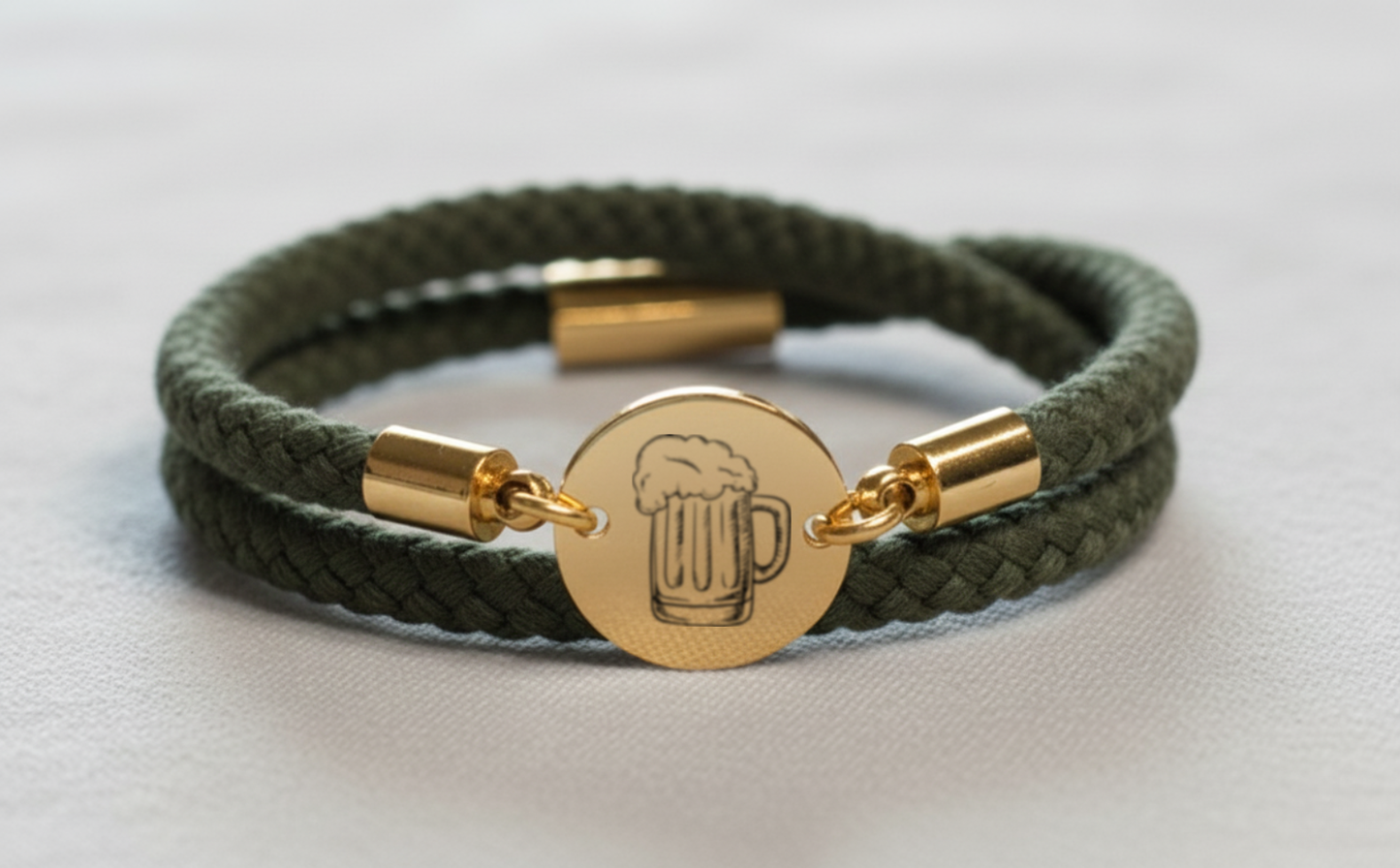 Bierkrug Gold Trachtenarmband mit Magnetverschluss