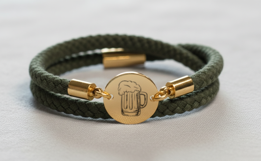 Bierkrug Gold Trachtenarmband mit Magnetverschluss