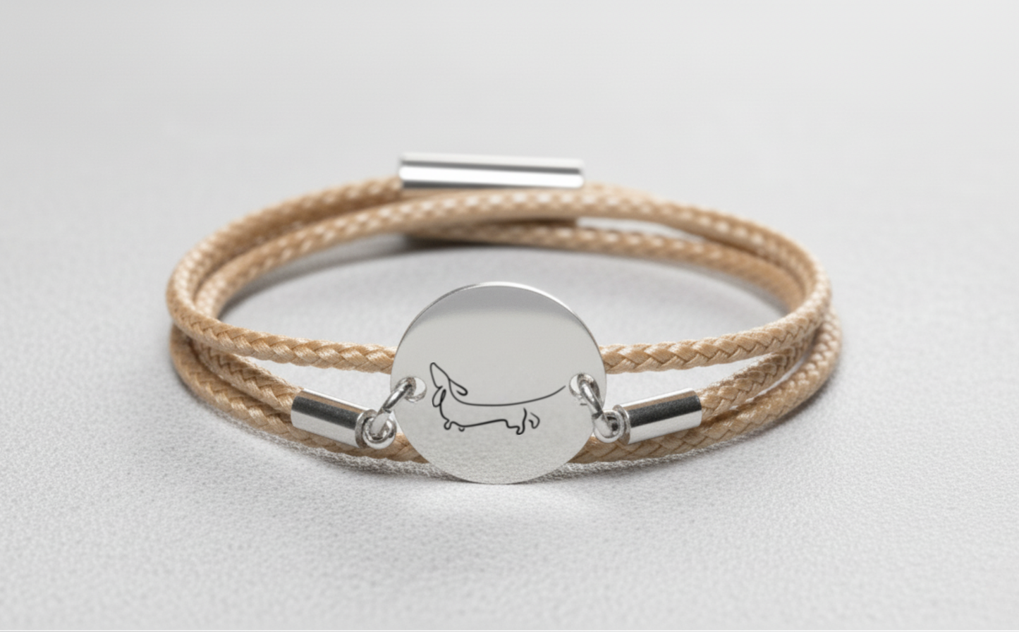 Dackel Silber Trachtenarmband mit Magnetverschluss