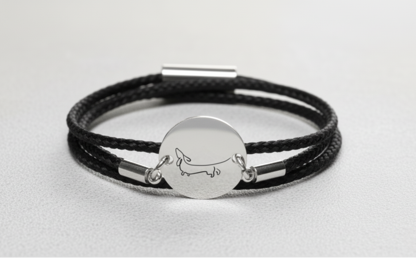 Dackel Silber Trachtenarmband mit Magnetverschluss