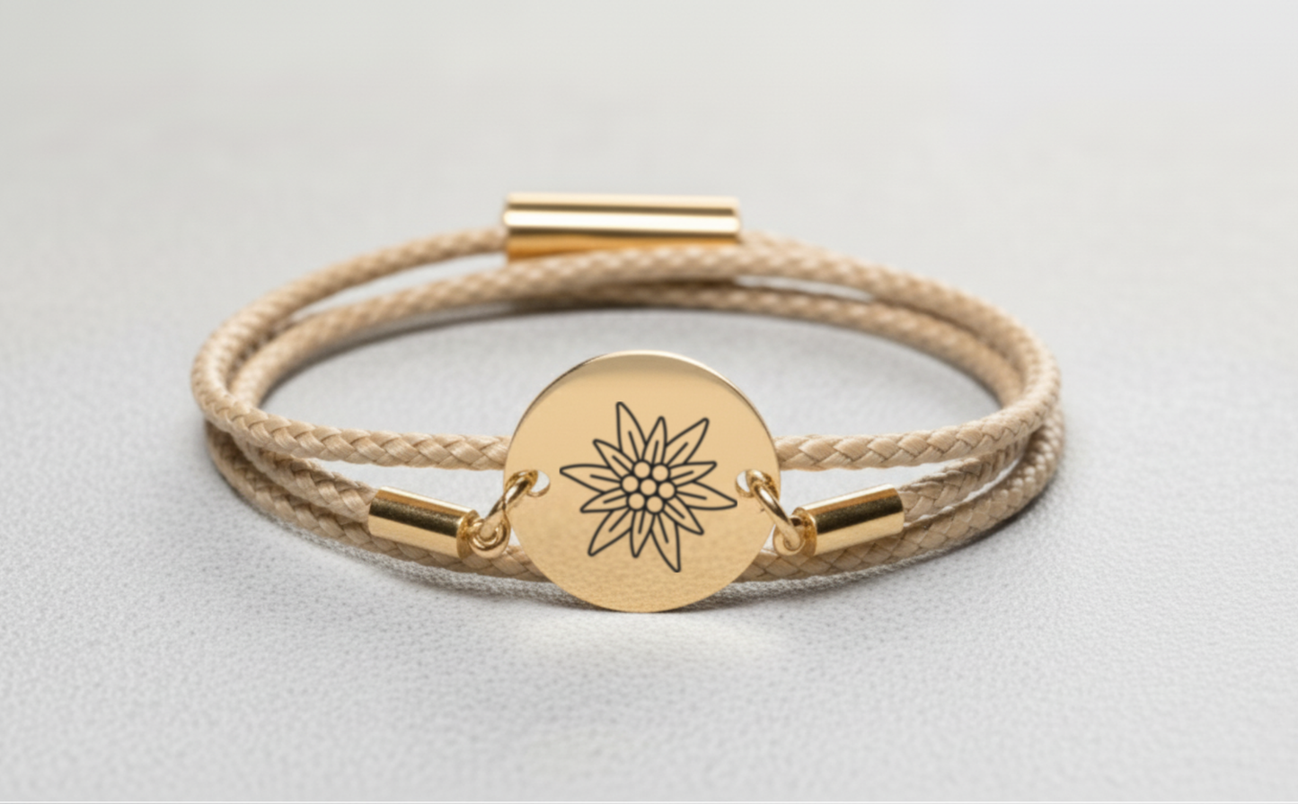 Edelweiss Gold Trachtenarmband mit Magnetverschluss