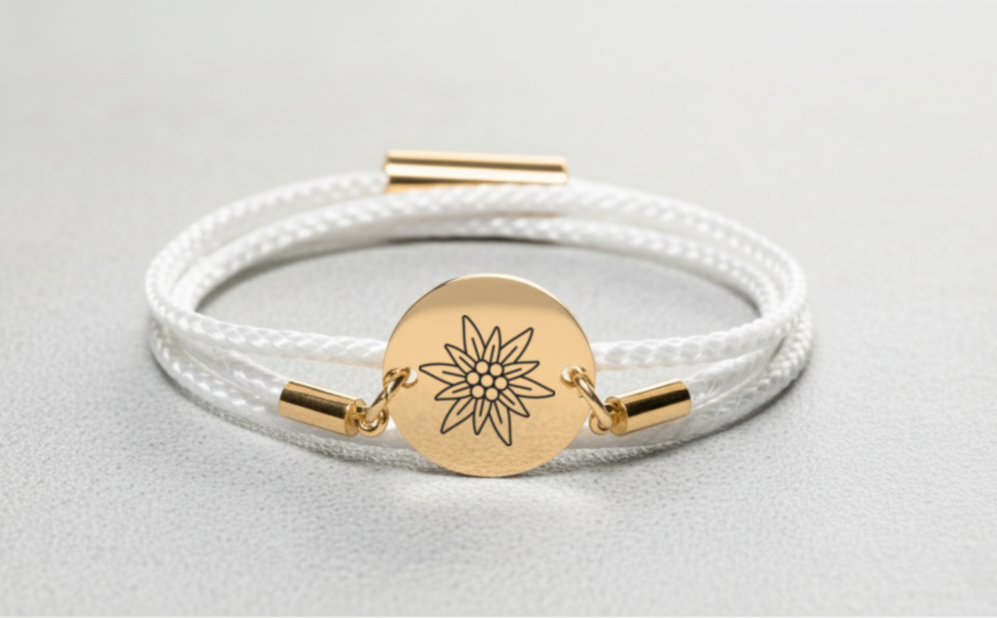 Edelweiss Gold Trachtenarmband mit Magnetverschluss