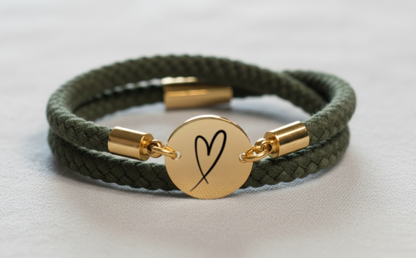 Herz Gold Trachtenarmband mit Magnetverschluss