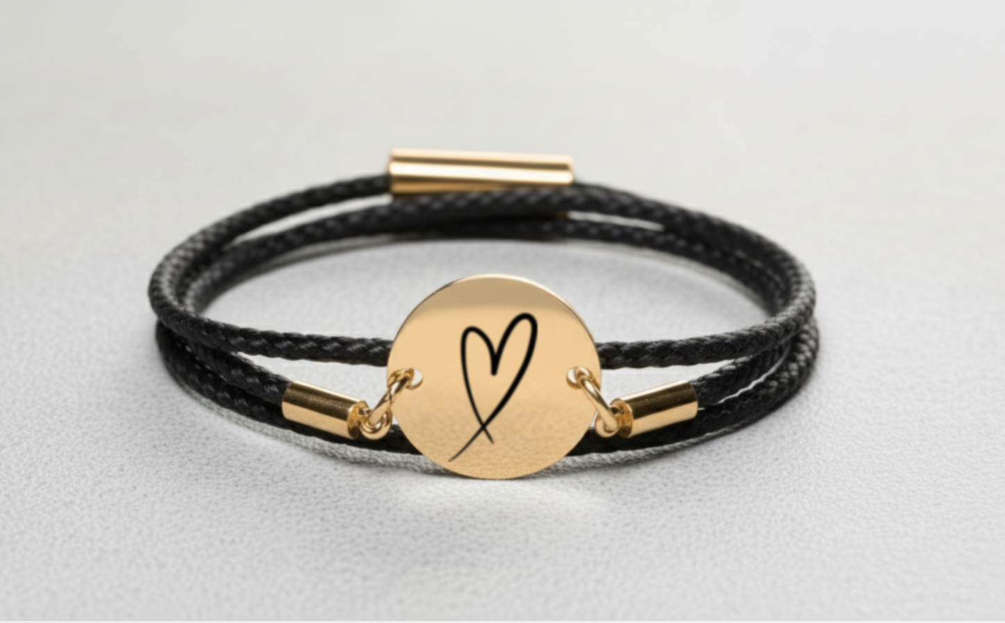 Herz Gold Trachtenarmband mit Magnetverschluss