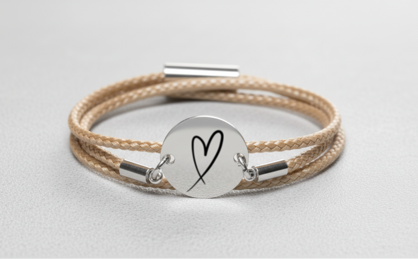 Herz Silber Trachtenarmband mit Magnetverschluss