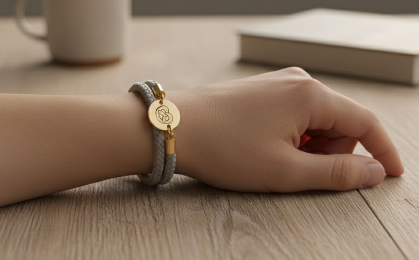 Armband, Trachtenarmband dick, mit Breze Gravur und Magnetverschluss