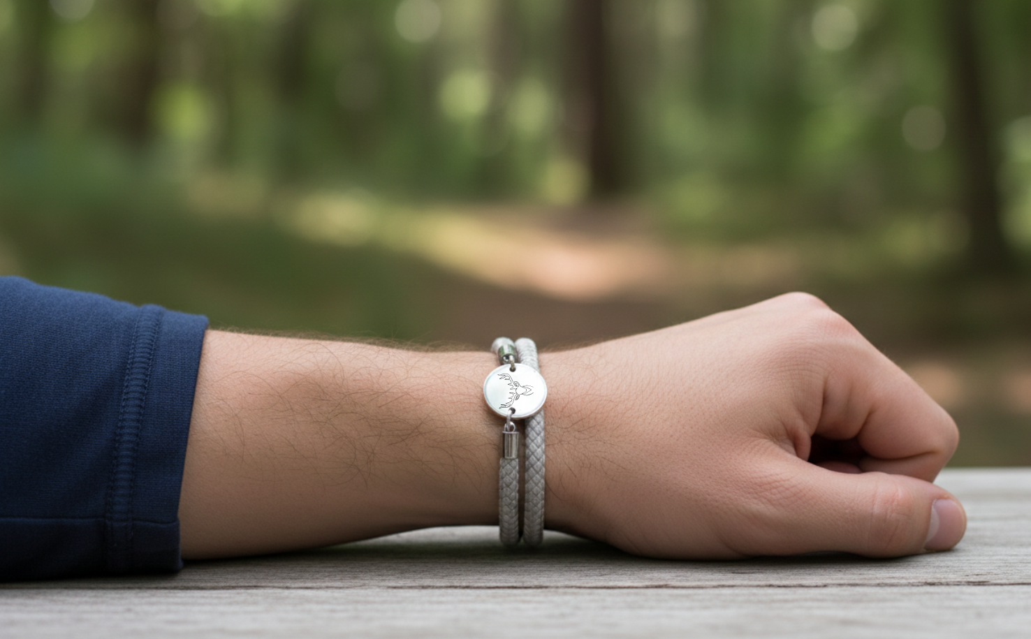 Armband, Trachtenarmband dick, mit Hirsch Garvur und Magnetverschluss