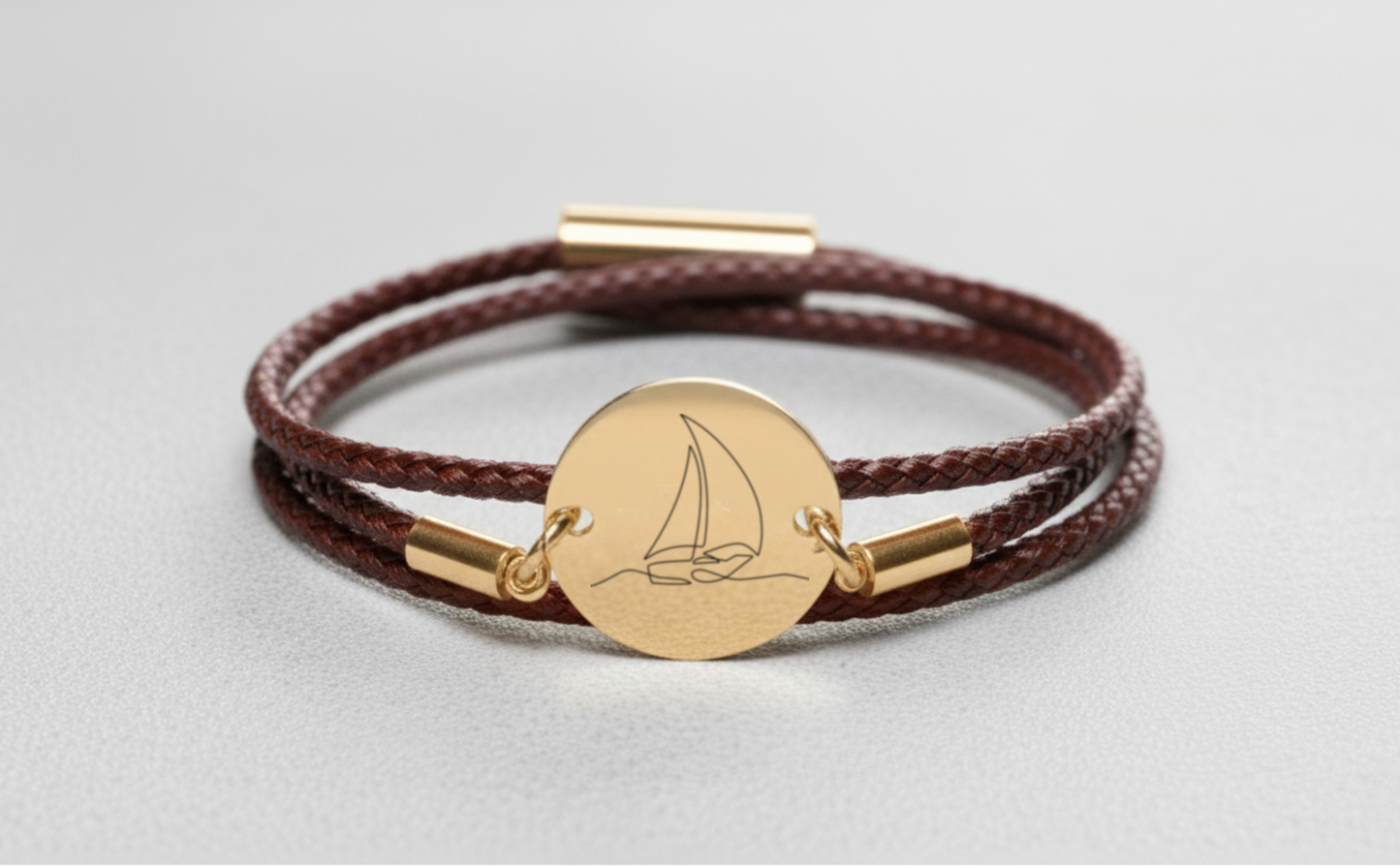 Segelboot Gold Trachtenarmband mit Magnetverschluss