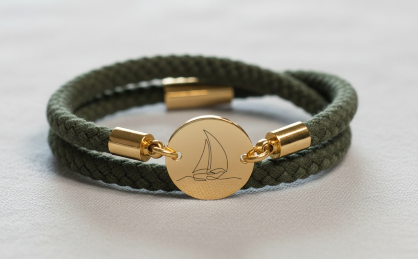 Segelboot Gold Trachtenarmband mit Magnetverschluss