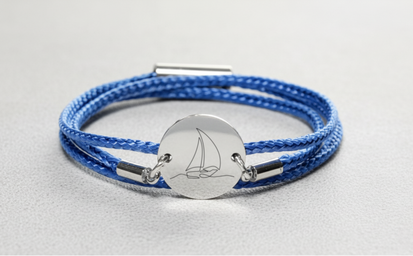 Segelboot Silber Trachtenarmband mit Magnetverschluss