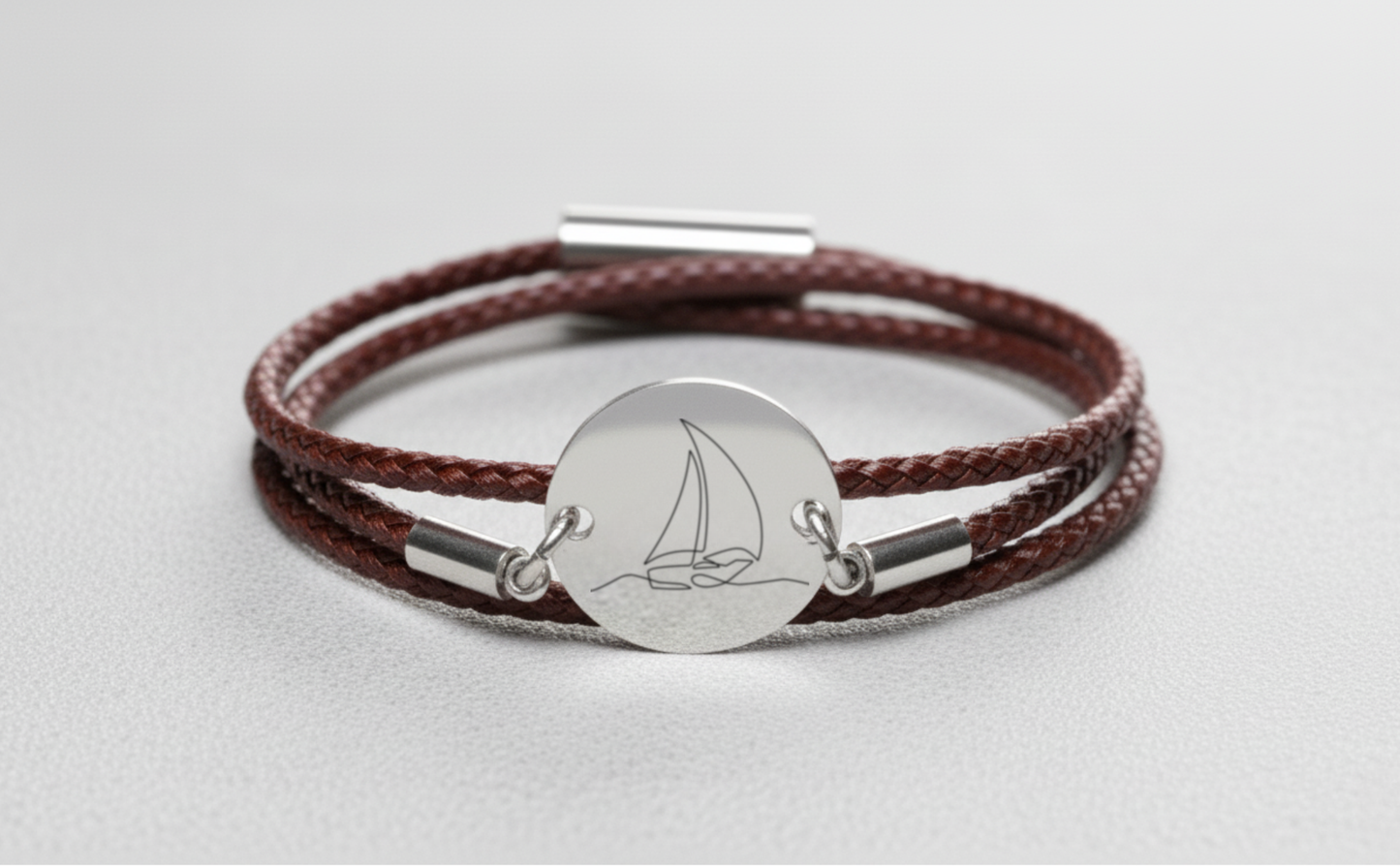 Segelboot Silber Trachtenarmband mit Magnetverschluss