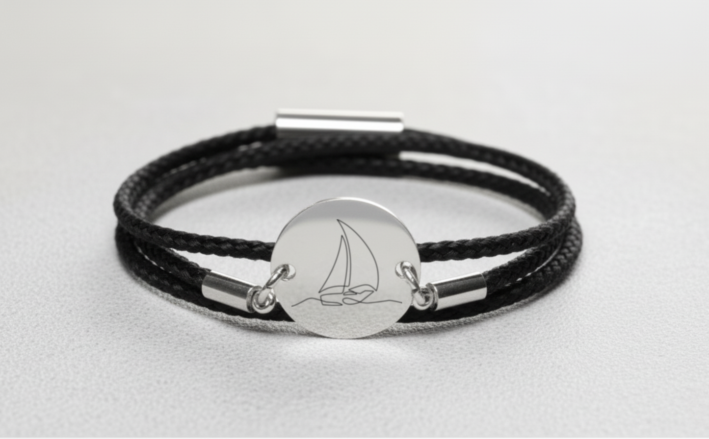 Segelboot Silber Trachtenarmband mit Magnetverschluss